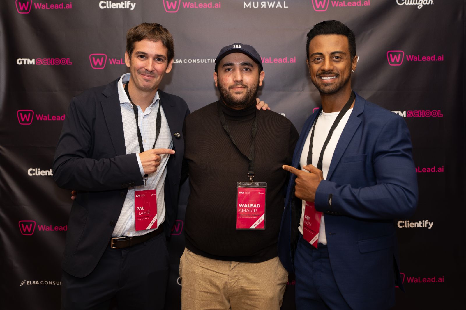 Pau Llambí, Walead Amarir y Gui Nery en el photocall